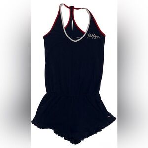 Tommy Hilfiger Navy Romper with Red and White Trim